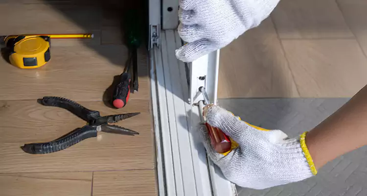 Backyard Sliding Door Track Repair in Vero Beach South, FL